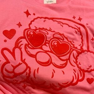Bubblegum pink Santa sweatshirt